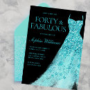 Search for turquoise 40th birthday invitations Glitter