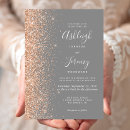 Search for peach and gray wedding invitations Elegant