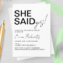 Search for she said yes bridal shower invitations Minimalist