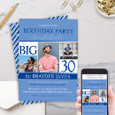 Search for 70th for him birthday invitations Blue