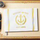 Search for boat guest books Gold foil