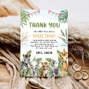 Search for wild one thank you cards Jungle safari