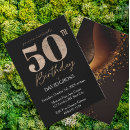 Search for black and gold 50th birthday invitations Fiftieth