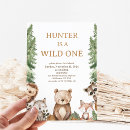 Search for wild one woodland birthday invitations Simple