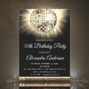 Search for disco 50th birthday invitations Black