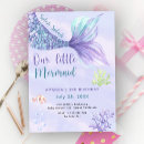 Search for mermaid 3rd birthday invitations Watercolor