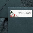 Search for winter foliage return address labels Red and green