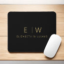 Recherche de or et noir tapis souris Monogramme