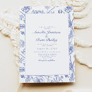 Search for toile wedding invitations Blue floral
