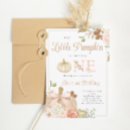 Search for our little pumpkin birthday invitations Pink