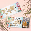 Search for hawaii vacation invitations Surprise trip ticket