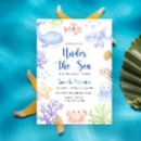 Search for ocean animals baby shower invitations Watercolor