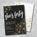 Recherche de black 40th birthday invitations Élégant