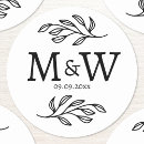 Search for botanical wedding stickers Ampersand