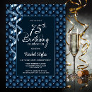 Search for 75th with diamonds birthday invitations Glam