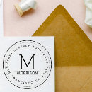 Search for circular border rubber stamps Return address
