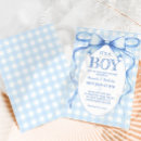 Search for bow tie baby shower invitations Gingham