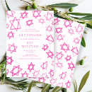 Search for pink bar bat mitzvah invitations Star of david