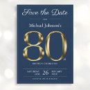 Search for 80th birthday save the dates Gold
