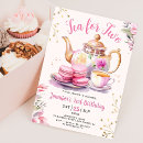 Search for tea for two party invitations Pink and gold