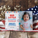 Search for red white and blue birthday invitations Our little firecracker