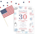 Search for family birthday invitations Red white and blue