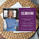 Search for purple celebration life invitations Script