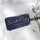 Search for luggage tag save the dates Gold foil