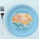 Search for beach waves paper plates Tropical