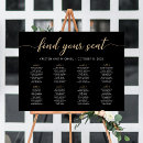 Search for black and gold wedding signs Seating plan