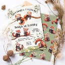 Search for red panda birthday invitations Boy