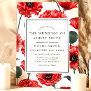 Search for poppies wedding invitations Red poppy