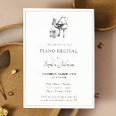 Search for piano concert invitations Black and white
