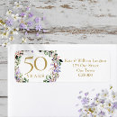 Search for 50th anniversary return address labels Floral