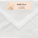 Search for peach flowers return address labels Bridal shower
