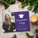 Search for purple and gold graduation invitations University