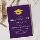 Search for purple and gold graduation invitations Simple