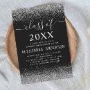 Search for black and silver graduation invitations High school