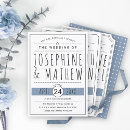 Search for black white blue wedding invitations Typography