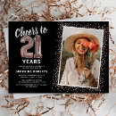 Recherche de de 21 ans anniversaire invitations Paillettes