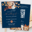 Search for navy blue orange wedding invitations Qr code