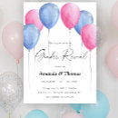 Search for pink blue balloon gender reveal invitations Baby shower
