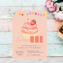 Search for cupcake 1st birthday invitations Strawberries