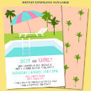 Search for tropical gender reveal invitations Pink and blue
