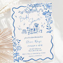 Search for blue flower border invitations Hand drawn