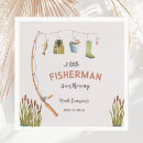 Recherche de pecheur serviettes Baby shower de pêche