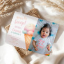 Search for pastel ice cream birthday invitations Two sweet birthday