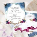 Recherche de pourpre et bleu invitations Aquarelle florale