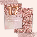 Search for girls 17th birthday invitations Modern