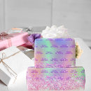 Search for rainbow unicorn glitter wrapping paper Holographic